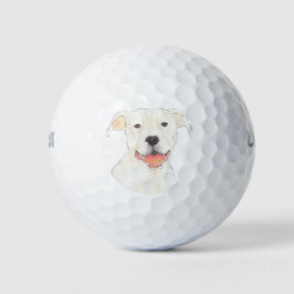 Persoonlijke witte Pitbull Staffy Dog Golfballen