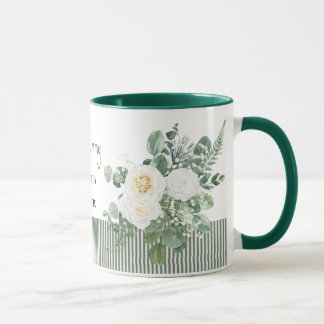 Persoonlijke Witte Roos Bloemenmok, Elegante Op Ma Mok
