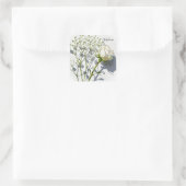 Persoonlijke Witte Roos Bloemsticker Vierkante Sticker (Tas)