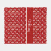 Persoonlijke witte sneeuwvlokken op rood fleece deken (Voorkant (Horizontaal))