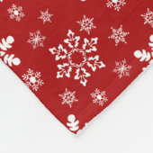 Persoonlijke witte sneeuwvlokken op rood fleece deken (Hoek)