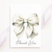 Persoonlijke witte strik bruidsdouche bedankkaart