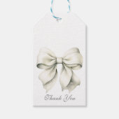 Persoonlijke Witte Strik Bruidsdouche Cadeaulabel (Voorkant)
