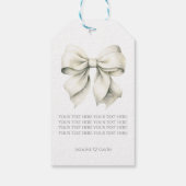 Persoonlijke Witte Strik Bruidsdouche Cadeaulabel (Achterkant)
