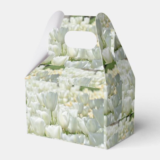 Persoonlijke witte tulp bruiloft bedankdoosjes (Achterkant)