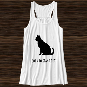 Persoonlijke witte zwarte kat moeder familie huisd tanktop
