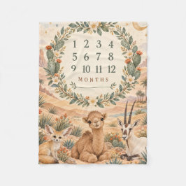 Persoonlijke Woestijn Dieren Baby Mijlpalen Dekent Fleece Deken