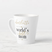 Persoonlijke Wolds Beste Moeder Zwart En Goud Latte Mok (Linkerhoek)