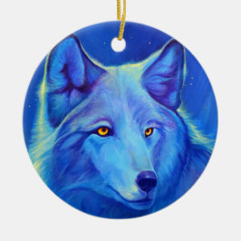 Persoonlijke Wolf Ornaments | Blauwe wolven Keramisch Ornament