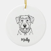 Persoonlijke Wolfhound Hond Kerstmis Keramisch Ornament (Voorkant)