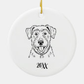 Persoonlijke Wolfhound Hond Kerstmis Keramisch Ornament (Achterkant)