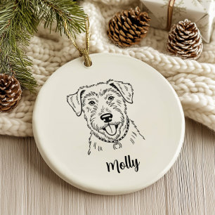 Persoonlijke Wolfhound Hond Kerstmis Keramisch Ornament