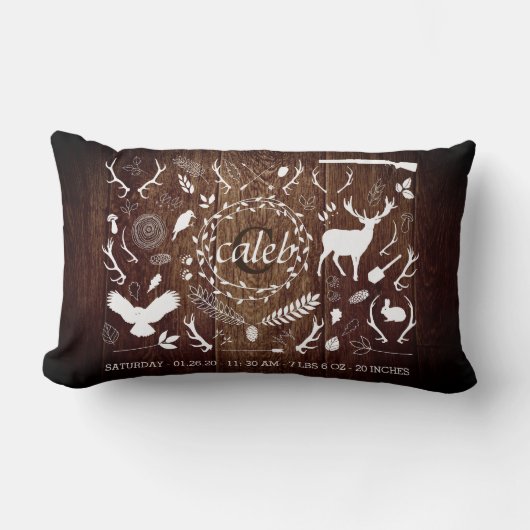 Persoonlijke Woodland Baby Boy Nursery Decor Barn Kussen (Voorkant)