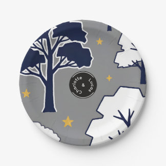 Persoonlijke Woodland Boom en Ster Papieren Borden Bordje