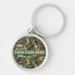 Persoonlijke Woodland Camo Circular Sleutelhanger