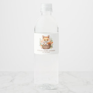 Persoonlijke Woodland Fox Baby Shower Waterfles Etiket