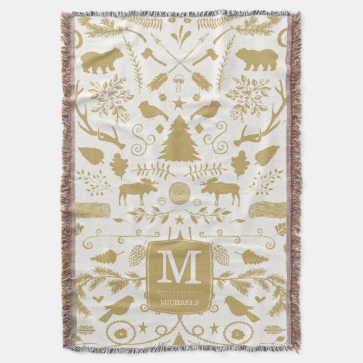 Persoonlijke Woodland Holiday Throw Blanket Deken (Voorkant Verticaal)