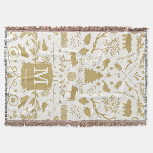 Persoonlijke Woodland Holiday Throw Blanket Deken (Voorkant)