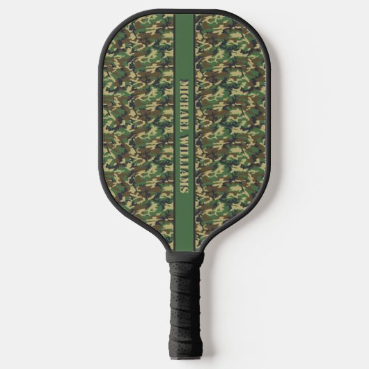 Persoonlijke Woodland Militairy Camo Print Pickleball Paddle (Voorkant)