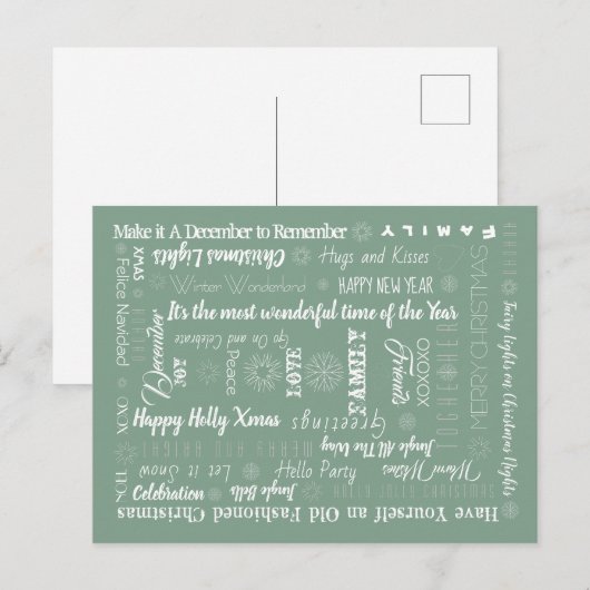 Persoonlijke woorden Beste wensen Feestdagenkaart (Voorkant / Achterkant)