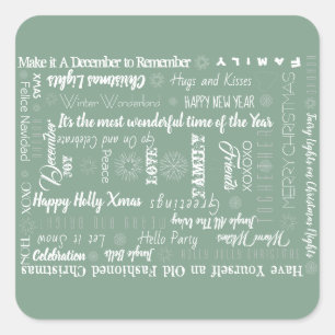 Persoonlijke woorden Beste wensen Vierkante Sticker