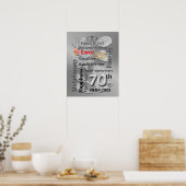 Persoonlijke Word Art 70th bruiloft Poster (Keuken)