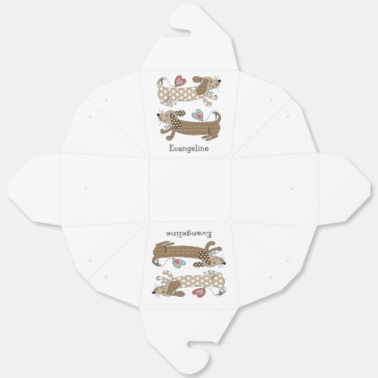 Persoonlijke worst Dog Dachshund Bedankdoosjes (Ongevouwen)