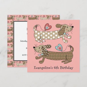 Persoonlijke worst Dog Dachshund Birthday Uitnodig