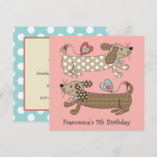 Persoonlijke worst Dog Dachshund Birthday Uitnodig