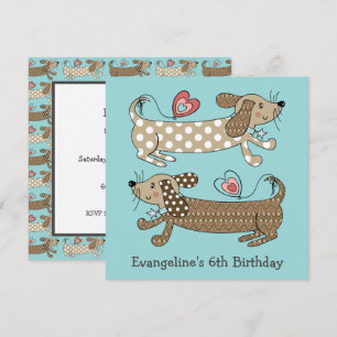 Persoonlijke worst Dog Dachshund Birthday Uitnodig