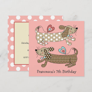 Persoonlijke worst Dog Dachshund Birthday Uitnodig