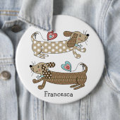 Persoonlijke worst Dog Dachshund Button Badge (In situ)