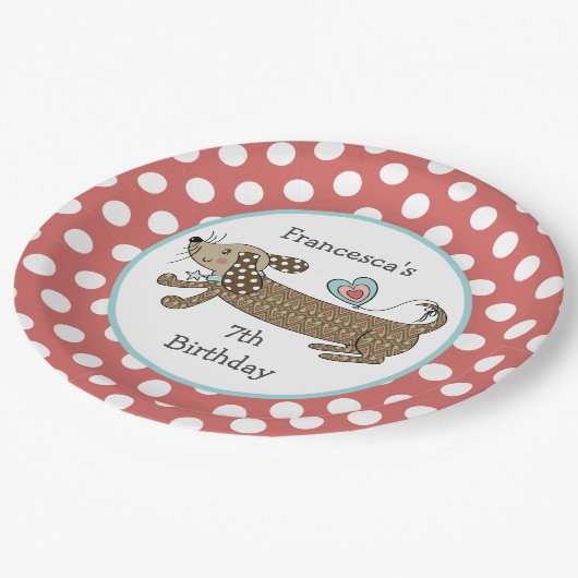 Persoonlijke worst Dog Dachshund Party Papieren Bordje (Gekanteld)