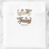 Persoonlijke worst Dog Dachshund Ronde Sticker (Tas)