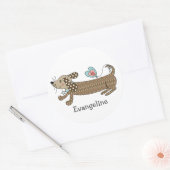 Persoonlijke worst Dog Dachshund Ronde Sticker (Envelop)
