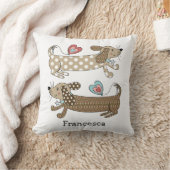 Persoonlijke worst Dog Dachshund Throw Cushion Kussen (Deken)