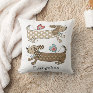 Persoonlijke worst Dog Dachshund Throw Cushion Kussen