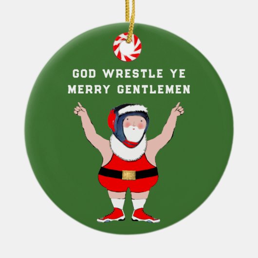 Persoonlijke worstelaar keramisch ornament (Voorkant)