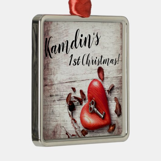 Persoonlijke XMAS Ornament Country Wood Key voor m (Rechts)