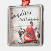 Persoonlijke XMAS Ornament Country Wood Key voor m (Links)