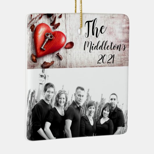 Persoonlijke XMAS Ornament Country Wood Key voor m (Rechts)