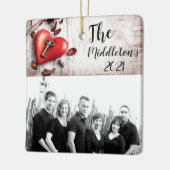 Persoonlijke XMAS Ornament Country Wood Key voor m (Links)