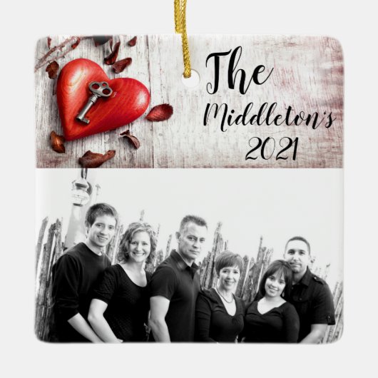 Persoonlijke XMAS Ornament Country Wood Key voor m (Voorkant)