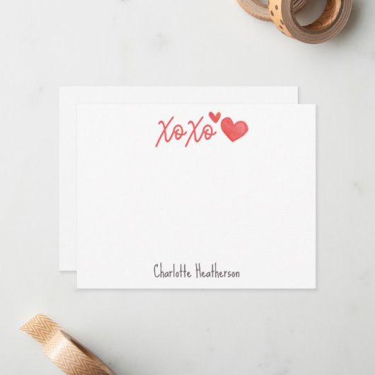 Persoonlijke xoxo briefkaart (Voorkant / Achterkant in situ)