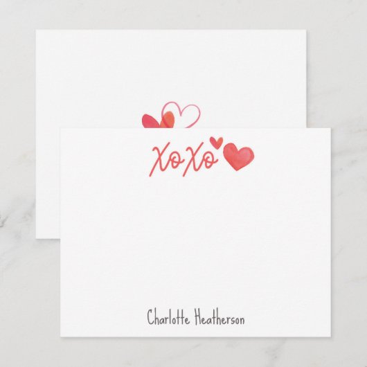 Persoonlijke xoxo Note Kaart Notitiekaartje (Voorkant / Achterkant)