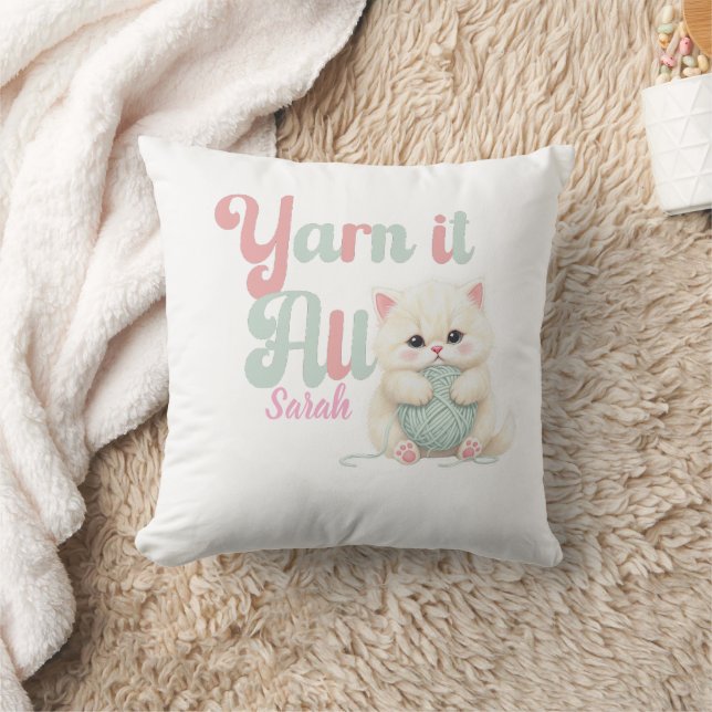 Persoonlijke Yarn it All Worp Kussen (Deken)