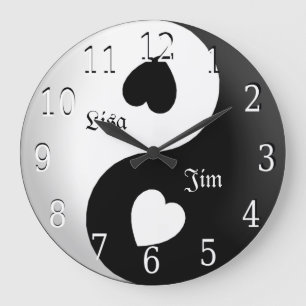 Persoonlijke Yin Yang Love Clock Grote Klok