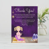 Persoonlijke Yoga Girl Meditation and Crystals Bedankkaart (Staand voorkant)