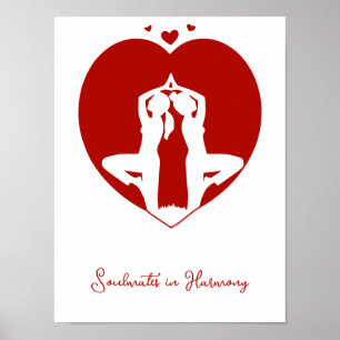 Persoonlijke Yoga Hart Silhouet Poster