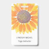 Persoonlijke Yoga Instructor Sunflower Badge (Voorkant)
